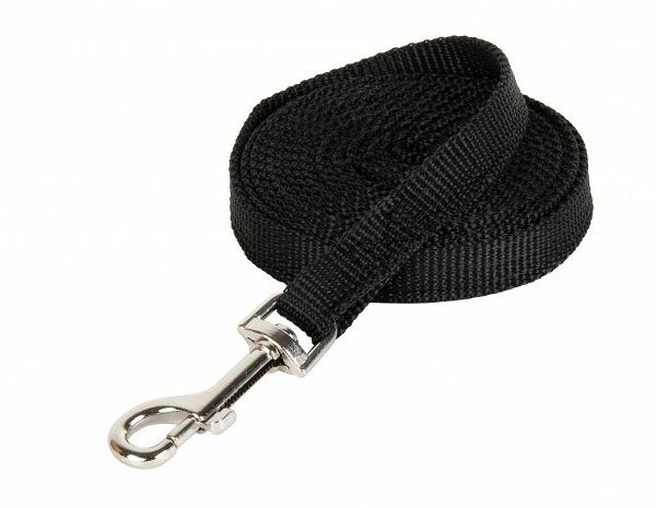 Поводок Dog&Vogue Аркон капрон черный для собак 2см х 5м