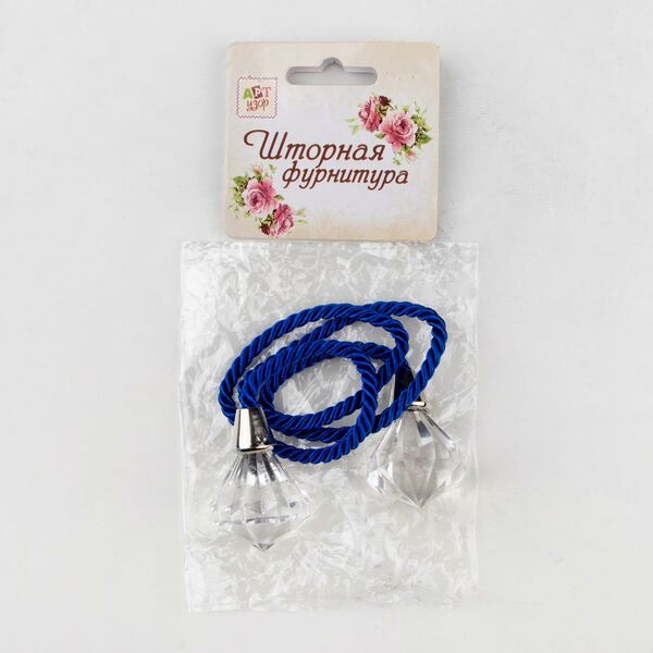 Кисть для штор Кристалл, 59±1 см, синий