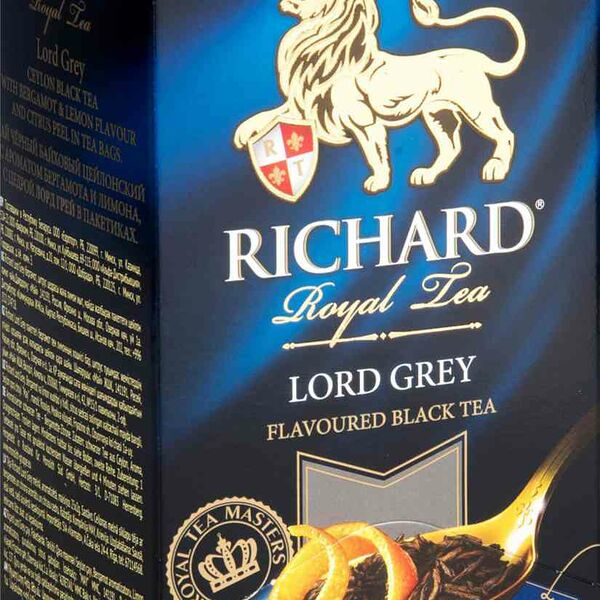 Чай черный Richard Lord Grey с ароматом бергамота и лимона в пакетиках, 25 шт., 50г