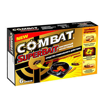 Ловушки для уничтожения тараканов Combat Super Bait, 6 шт в упаковке Южная Корея