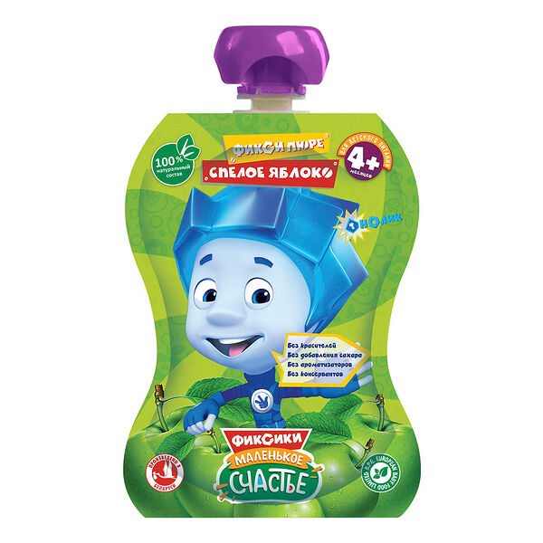 Пюре Маленькое Счастье Фиксики Яблоко от 4 месяцев, 90г