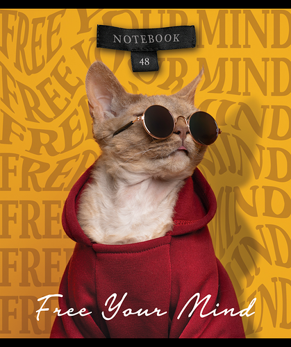 Тетрадь общая ПЗБМ Свобода мысли, А5 48 листов в клетку на скрепке, Арт. 27575 в ассортименте