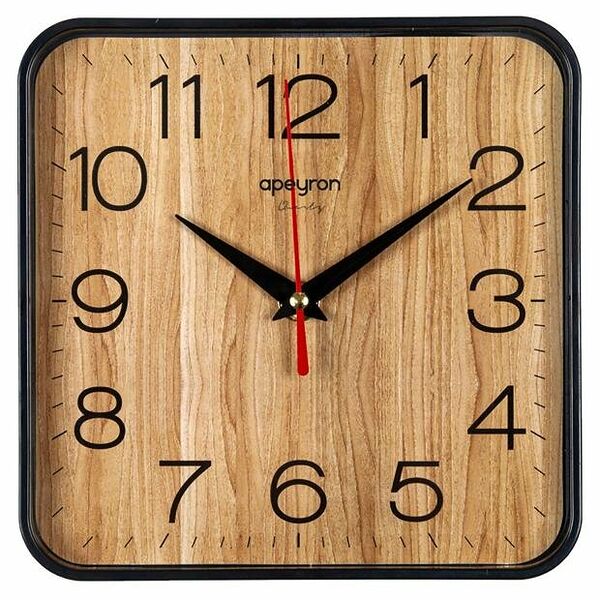 Часы настенные Apeyron PL213006 цвет корпуса черный, 18,5х18,5 см