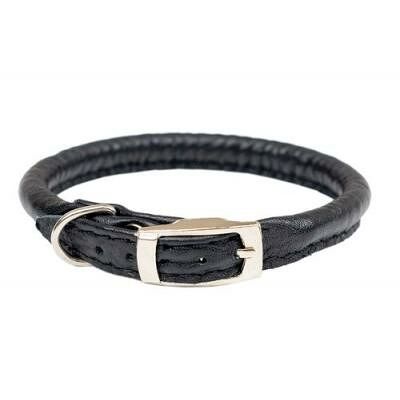 Ошейник для собак ДАРЭЛЛ черный, ZooM Cord кожаный круглый 0,8х38-43см