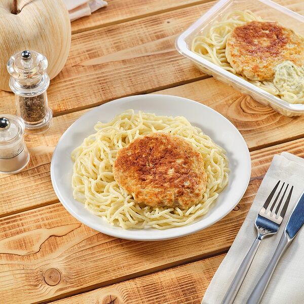 Оладушек Пятерочка Кафе куриный со спагетти 250г