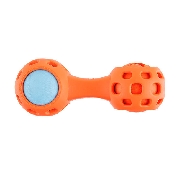 Игрушка для собак Гантель для лакомств с пищалкой, 12,8х5 см