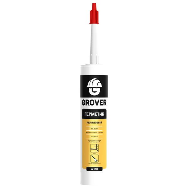 Герметик акриловый Grover A100, морозостойкий, белый, 280 мл