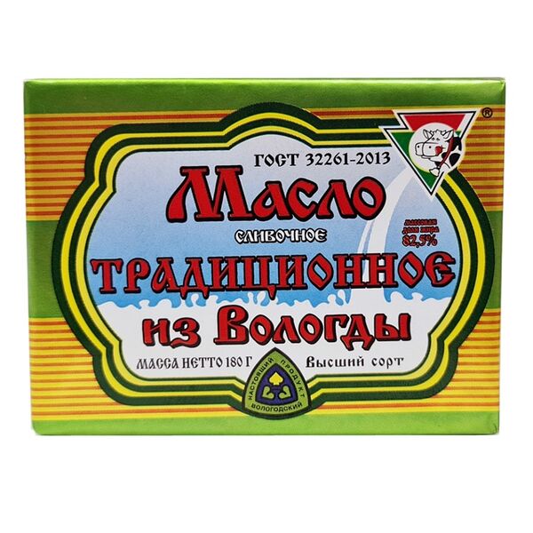 Масло сливочное из Вологды Традиционное 82,5%