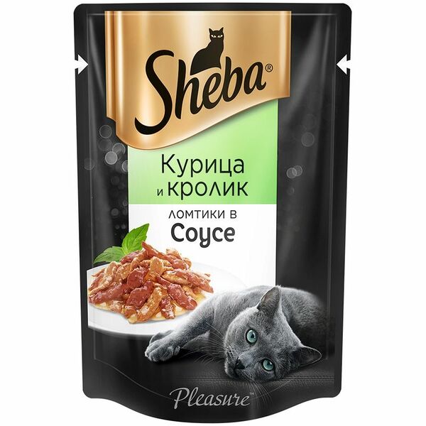 Влажный корм для кошек Sheba Pleasure ломтики из курицы и кролика в соусе 85 г