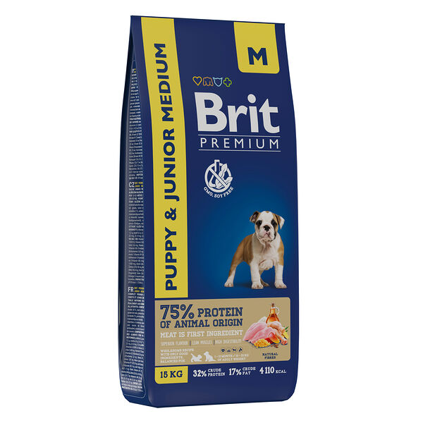 Brit Premium Dog Puppy and Junior Medium для щенков средних пород Курица