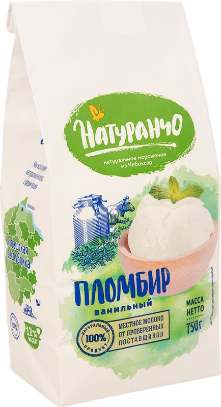 

Мороженое Натуранчо Семейное пломбир ванильный 12% 750 г