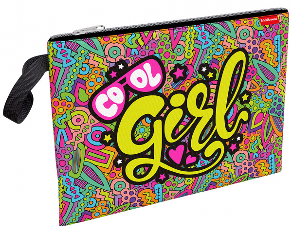 Папка текстильная на молнии ErichKrause Cool Girl, A4