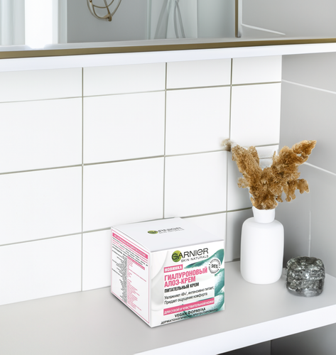 

Гиалуроновый Алоэ-крем Garnier Skin Naturals питательный крем для лица, для сухой и чувствительной кожи 50 мл
