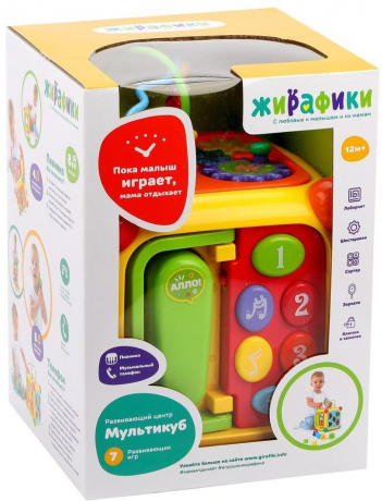 

Развивающий центр Жирафики Мультикуб 7 игр, с телефоном и пианино