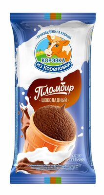 Мороженое Коровка из Кореновки пломбир шоколадный стаканчик 100 г