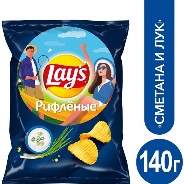 Чипсы Lays Сметана и Лук 140г