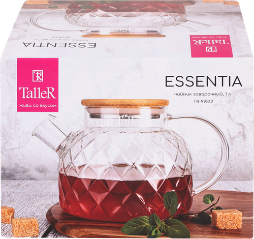 

Чайник заварочный TalleR Essentia 1000 мл стекло