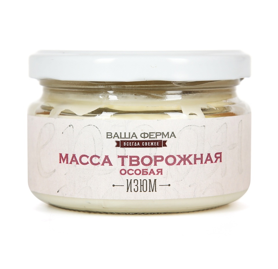 

Масса творожная «Особая» с изюмом 23%, «Ваша Ферма», 200 г, Россия, БЗМЖ