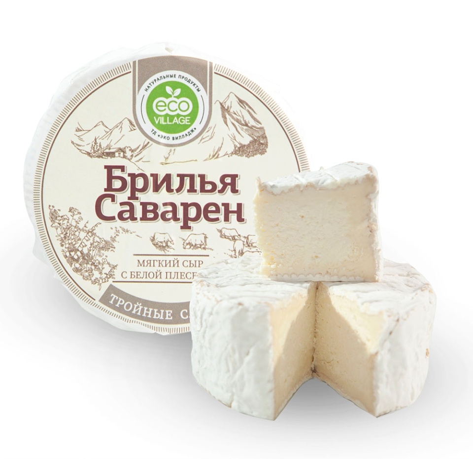 

Сыр Брилья саварен тройные сливки 50% Еco Villagе весовой, Россия