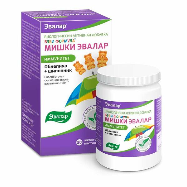 Эвалар Бэби формула Мишки Иммунитет пастилки жевательные 30 шт