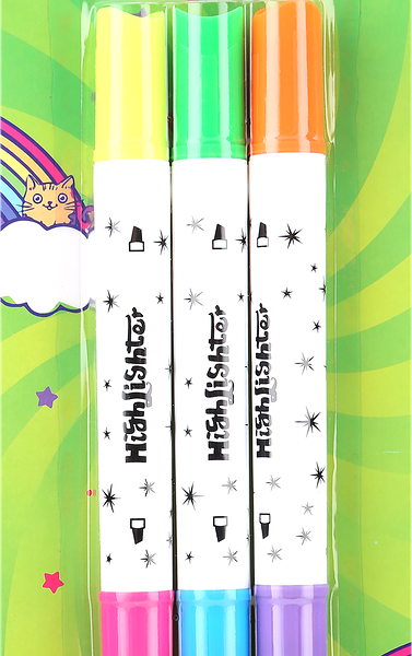 Набор текстовыделителей ЛЕНТА KIDS двусторонние, 6 цветов, 3шт