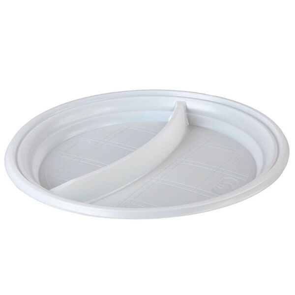 Тарелка столовая 2-секц 12шт 20,5см белая