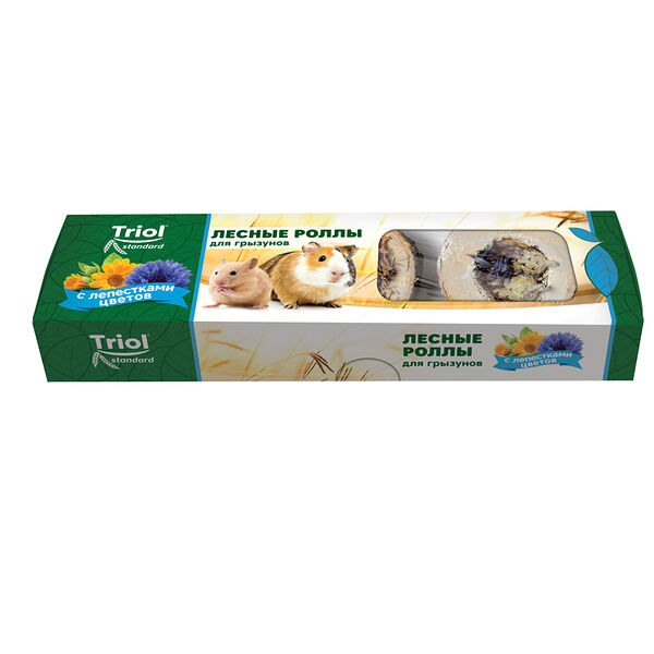 Лакомство лесные роллы для грызунов с лепестками цветов