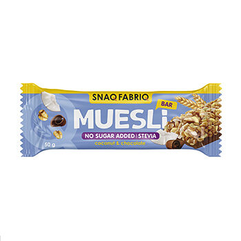 Батончик мюсли SNAQFABRIQ Muesli Кокос с молочным шоколадом (без сахара) 50г, Россия