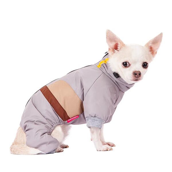 Комбинезон на молнии для собак M серый (унисекс)