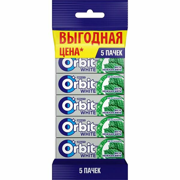 Жевательная резинка Orbit Нежная мята, 5шт