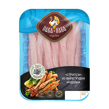 Стрипсы из филе грудки индейки охлаждённые, «Пава-Пава» 450 г