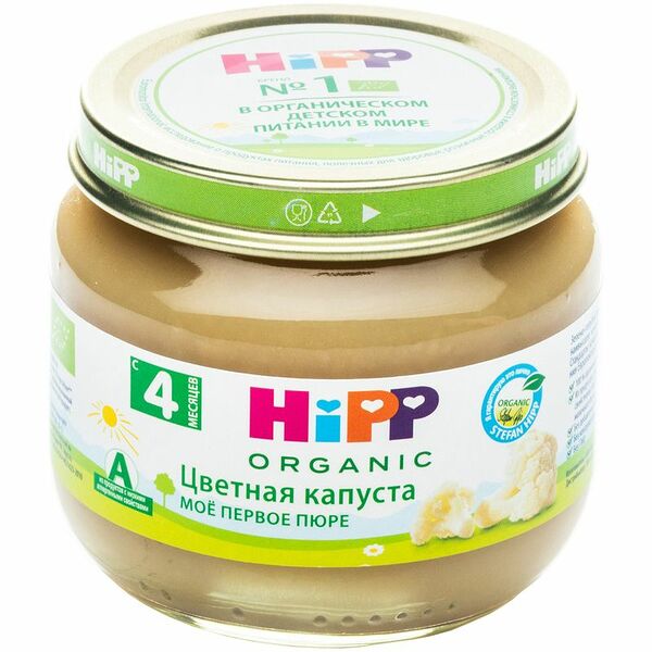 Пюре HiPP Organic Цветная капуста, с 4 месяцев