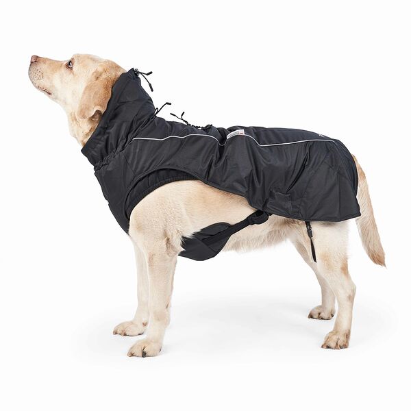 Попона для собак крупных пород теплая с удлиненным воротом 3XL черный (унисекс)