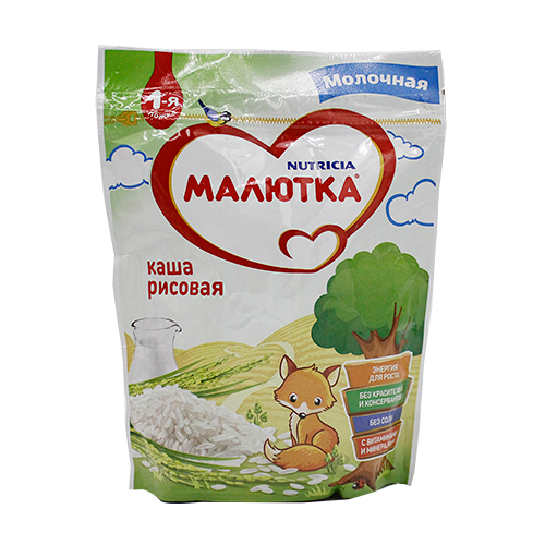Малютка каша рисовая молочная для детей с 4 месяцев 220 г
