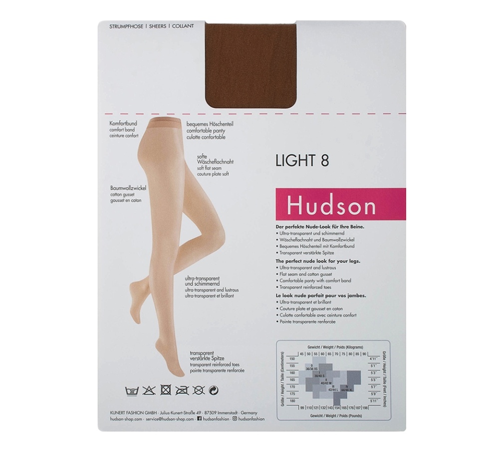 

Колготки Kunert-hudson light - 8 цвет 019/бежевый 8 den, размер 3