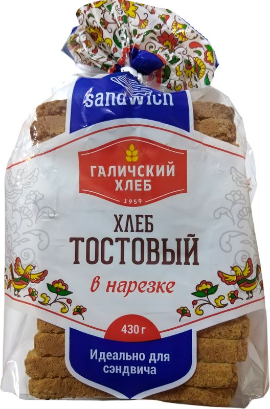 

Хлеб Галичский Хлебокомбинат Тостовый нарезка 430 г