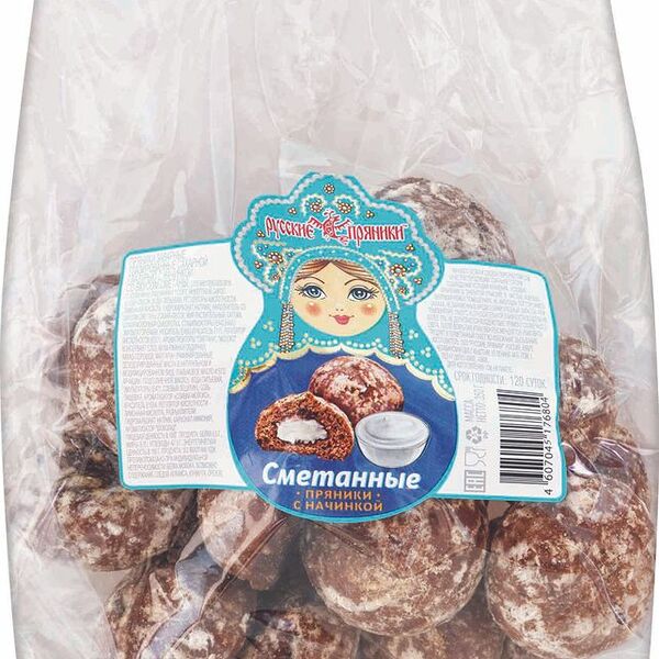 Пряники Русские Пряники Сметанные глазированные с начинкой