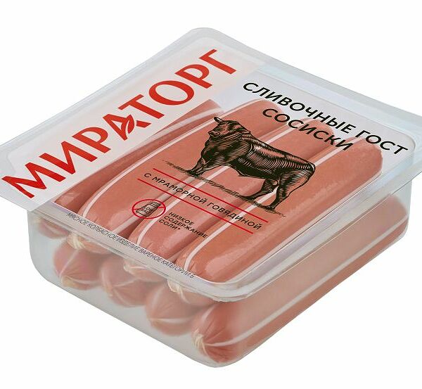 Сосиски Мираторг Сливочные вареные 400г