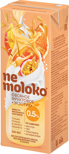 

Напиток овсяный Nemoloko фруктовый Экзотик 0,5% 250 мл
