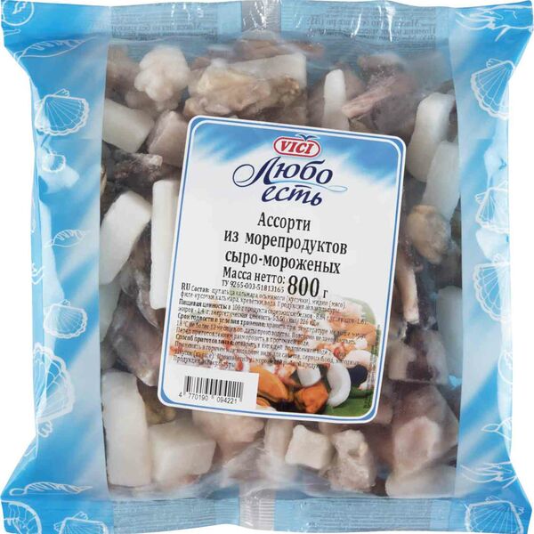 Ассорти из морепродуктов сыро-мороженое Vici Любо есть