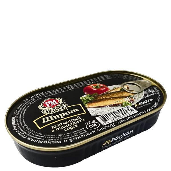 Шпрот копченый в томатном соусе из балтийской кильки Рыбное меню, 175 г