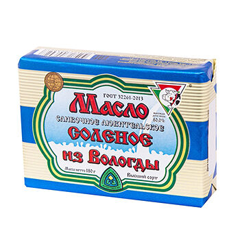 Масло сливочное Из Вологды Любительское 80% 180г