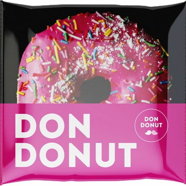 Пончик Don Donut с начинкой со вкусом клубники глазированный, замороженный, 65г