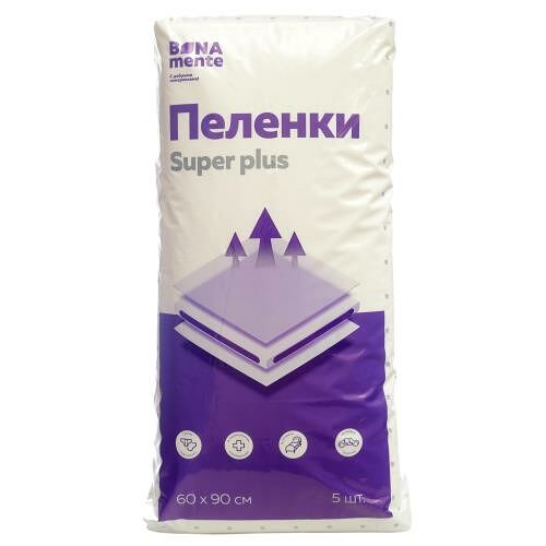 Bona mente Super Plus пеленки впитывающие 60 см x 90 см 5 шт