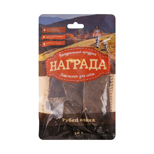 Лакомство для собак Рубец оленя, 30 гр.