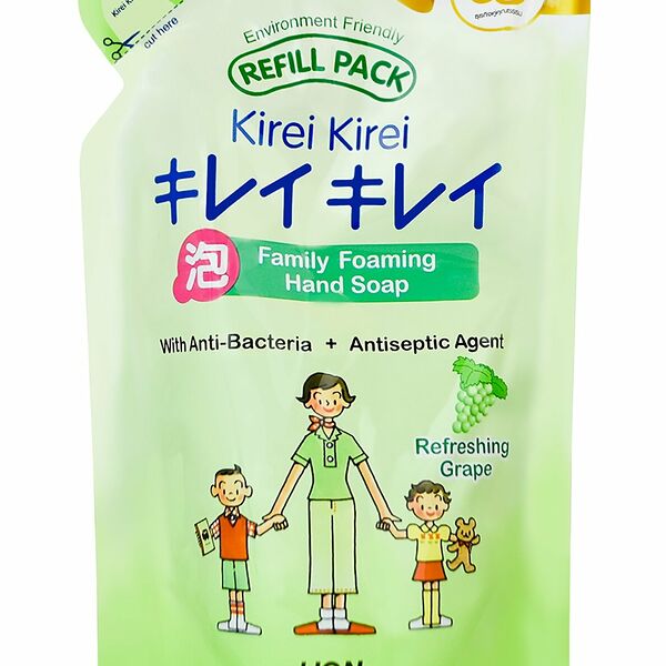 LION THAILAND Kirei Kirei Мыло-пена для рук Зеленый виноград, 200 мл Сменный блок