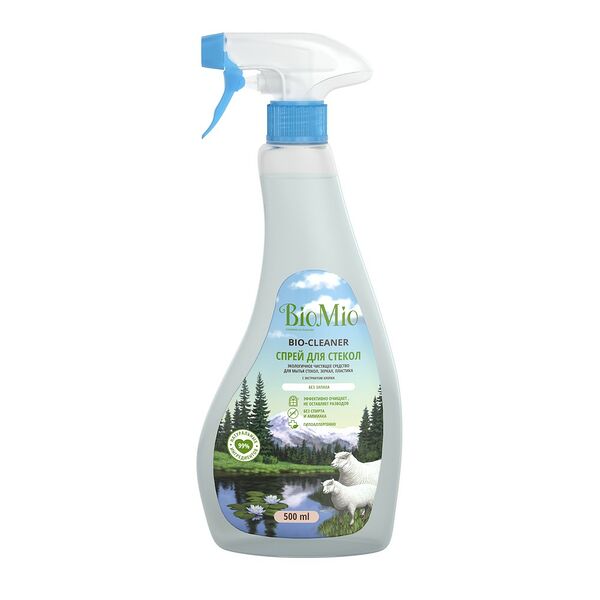 Чистящее средство для стекол,зеркал,пластика экологичное 500мл BioMio