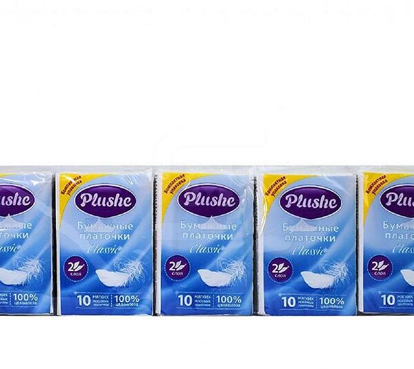 Носовые платочки Plushe белые 2сл 10х