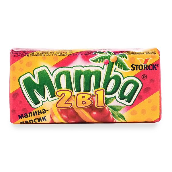 Жевательные конфеты 2-в-1, Mamba, 26.5 г, Германия
