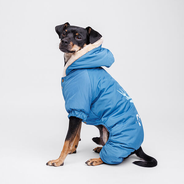 Комбинезон с оленем для собак, XL, синий